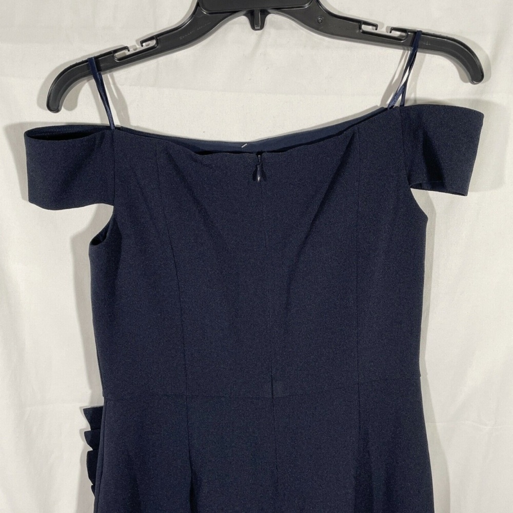 NWT Eliza J [ 4 ] Off‎ the Shoulder Pleat Ruched Dress in Navy Blue - Picture 10 of 12